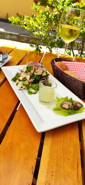 Mushroom Ceviche with avocado at Il Paparazzo in Valparaiso