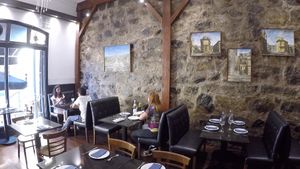 the inside of the restaurant at Il Paparazzo in Valparaiso