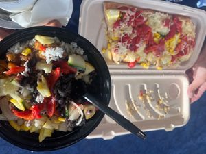 Veggie bowl and flat bread.  at MIA - Estefan Kitchen Express - Gate D in Miami