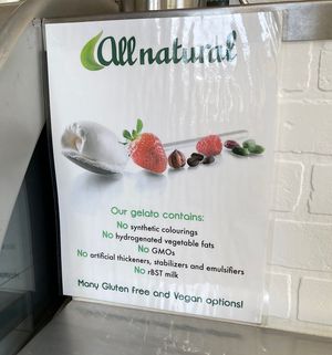 sign about gelato   at Bottega Italiana in San Diego