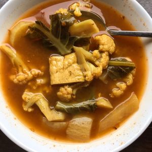 Vegan Southern Thai Gaeng Som (Sour & Spicy Curry) at Aharn Jay Bangkhunsri  in Bangkok