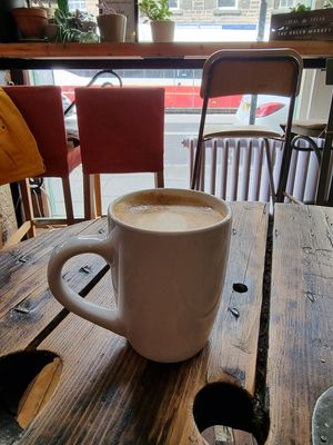 plant mylk latte at Zero Waste Hub in Edinburgh