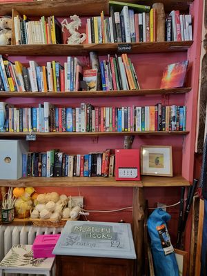 Book shelf at Zero Waste Hub in Edinburgh