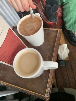 Soya latte & oat hot chocolate   at Zero Waste Hub in Edinburgh