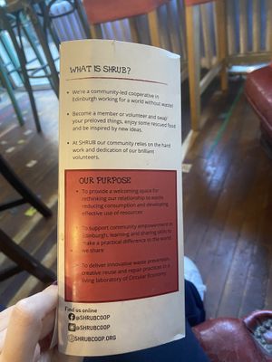 Explanation of shrub  at Zero Waste Hub in Edinburgh