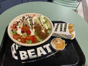 Taco salad and dippers  at Beatnic - Lexington Ave in New York City