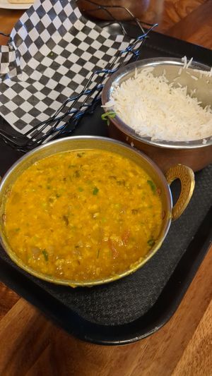 Vegan tadka dal ($15.90) and steam rice ($4.5) at Simply Vegan 'n' Veg in Pooraka
