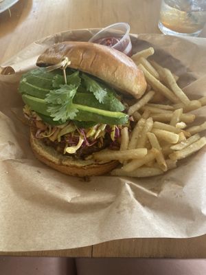 Taro burger 🍔   at The Cabana Bar & Grill in Koloa