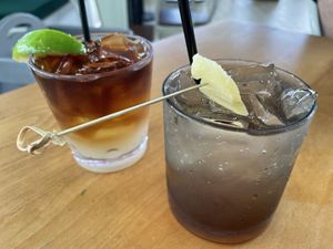 Mai Tai cocktail and Domme Calm mocktail  at The Cabana Bar & Grill in Koloa