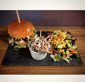 Vegan burger and slaw  at Zen by the Sea in Margate