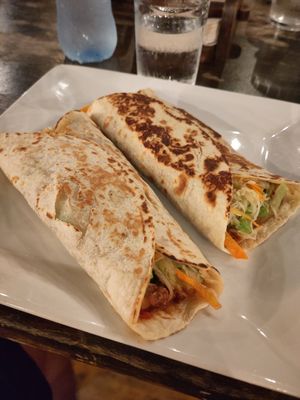 Tacos de frijoles at Barca de Oro in Las Penitas