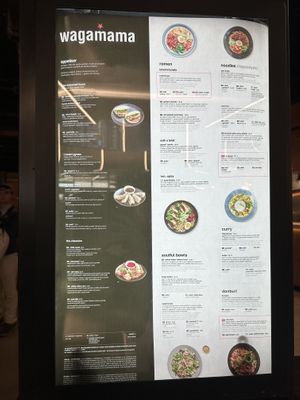 all vegan menu items are highlighted with the green icon  at MXP - Wagamama - T1 in Ferno