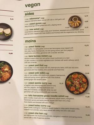 Menu at MXP - Wagamama - T1 in Ferno
