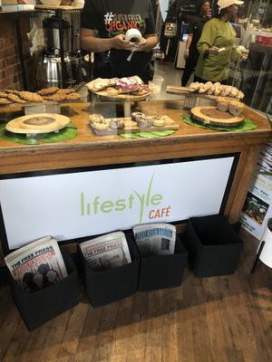 The entrance full of pastries   at Lifestyle Cafe in Columbus