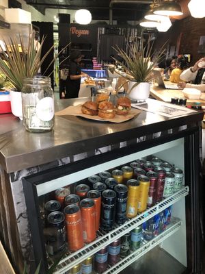 Drinks and a visual sample of the sliders.  at Lifestyle Cafe in Columbus