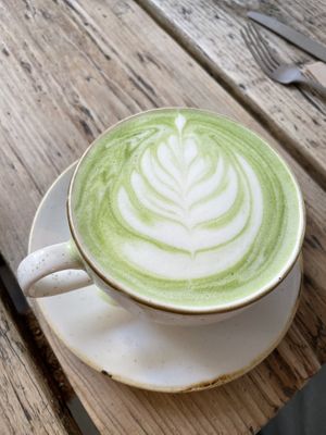 Matcha latte with coconut milk  at The Edinburgh Larder in Edinburgh