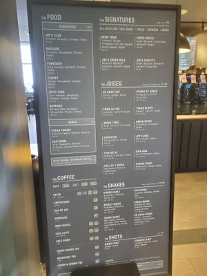 Menu at MSP - Joe & The Juice - T1 in St Paul
