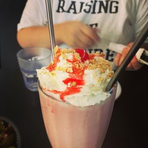 Strawberry cheesecake milkshake  at 4th & State in Columbus