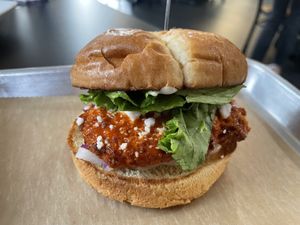 Buffalo Chick’n Sandwich  at 4th & State in Columbus