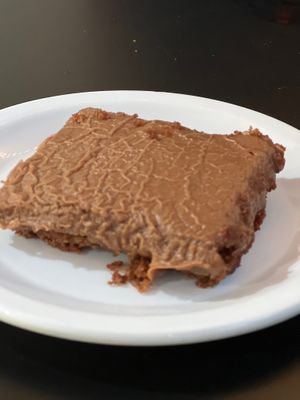 Texas sheet cake (not very pretty, but OMG yum!!) at 4th & State in Columbus