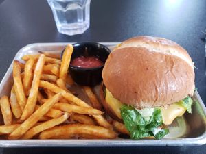 Americana with fries at 4th & State in Columbus