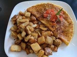 Sauzage, tomato and rosemary omelette  at 4th & State in Columbus
