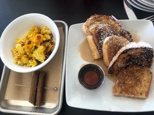 State house breakfast-French toast plus 2 breakfast sides (sausage and scrambled just egg) at 4th & State in Columbus