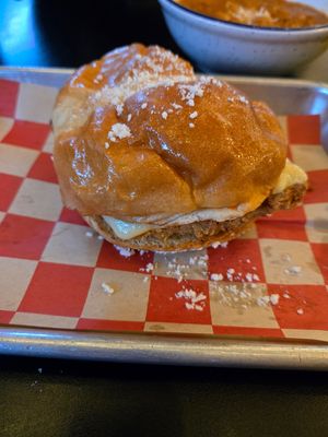 Chick'n parm sandwich at 4th & State in Columbus