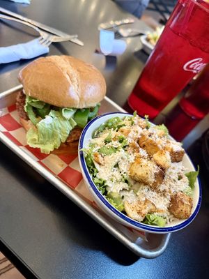 Caesar salad side with jalapeno burger   at 4th & State in Columbus