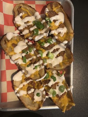 Loaded potato skins  at 4th & State in Columbus