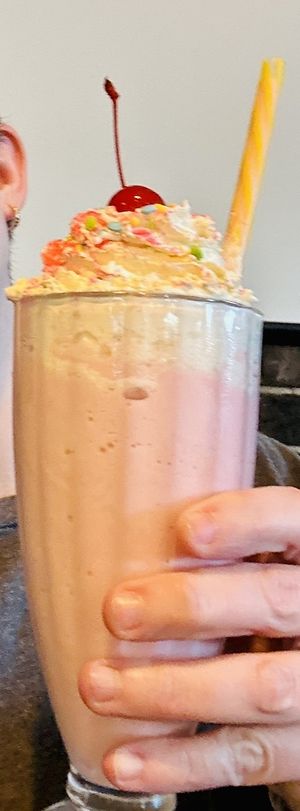 Strawberry milkshake - I HAVEN’T HAD WHIPPED CREAM SO AMAZING, EVER! Delicious, to die for tastes and texture of the whipped cream  at 4th & State in Columbus