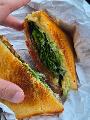 Tofurky club with avocado add-on at 4th & State in Columbus