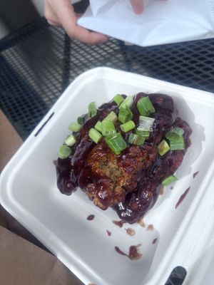 BBQ pretendies with a side of ranch  at 4th & State in Columbus