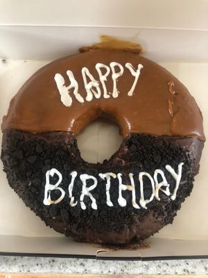 giant doughnut at Doughnotts in Lincoln