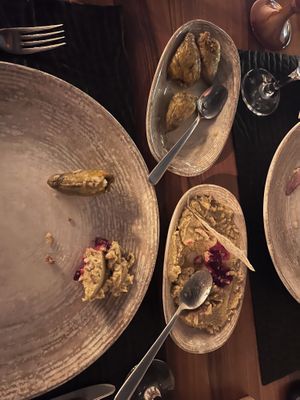 Zucchini flower & hummus  at Keyif in Goreme