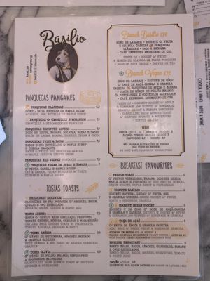 Menu   at Basilio in Lisbon