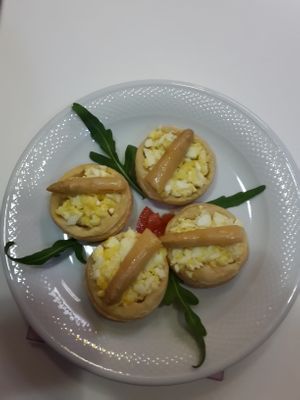 Choux con huervos y esparragos at La Opera in Havana