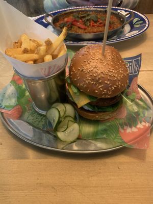 Dirty vegan burger   at Bill's in Durham