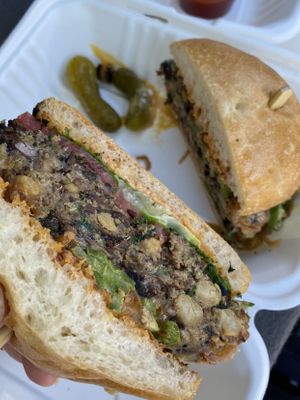 Vegan queso burger   at The Dutch Door in Napa