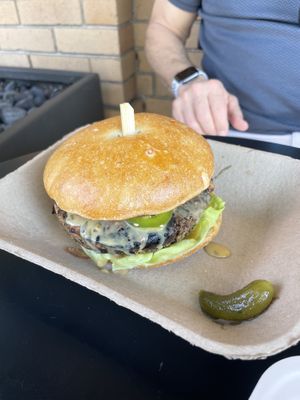 Kickin’ Queso Burger   at The Dutch Door in Napa