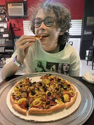 Vegan loaded pizzaa  at Belly Busters in Waldo