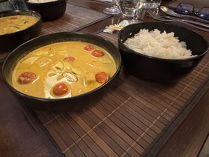 Vegetable yellow Thai curryy  at Lemon Leaf in Prague