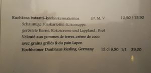 Menue at Tower in Aekaeslompolo