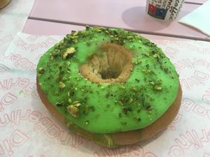 Pistachio doughnut at Divina Berlina in Tenerife