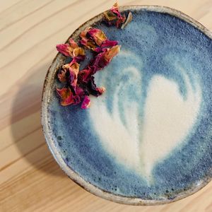 Butterfly Matcha latte at Bearcat Cafe - CBD in New Orleans