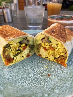 Vegan breakfast burrito at Bearcat Cafe - CBD in New Orleans