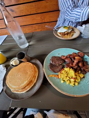 Vegan Bearcat with Vegan Pancakes at Bearcat Cafe - CBD in New Orleans