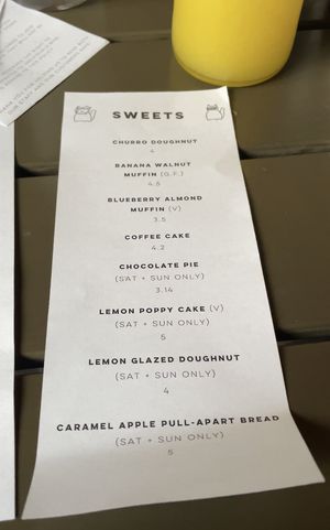 Sweets menu  at Bearcat Cafe - CBD in New Orleans