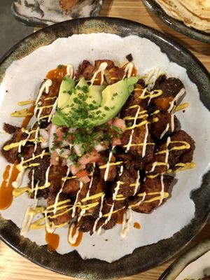 Vegan breakfast potatoes at Bearcat Cafe - CBD in New Orleans