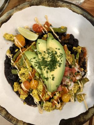 Rancheros - vegan at Bearcat Cafe - CBD in New Orleans